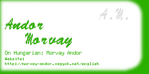 andor morvay business card